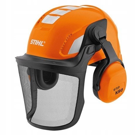 STIHL kask dla dziecka do zabawy w pilarza z nausznikami do zabawy zabawka STIHL kask dla dziecka do zabawy w pilarza z nausznikami do zabawy zabawka