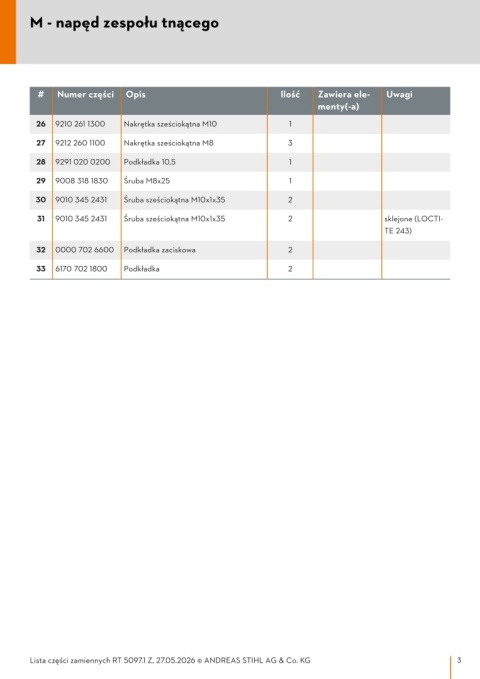 Nóż prawy STIHL do traktorka RT 5097 Z / RT 5097 Orginał