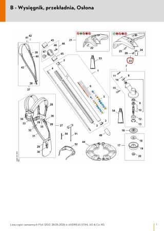 Orginalna osłona STIHL 41447108127 do pracy z głowicą żyłkową
