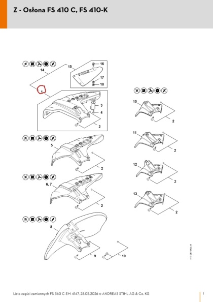 Orginalna osłona STIHL 41477108100 do pracy z głowicą żyłkową