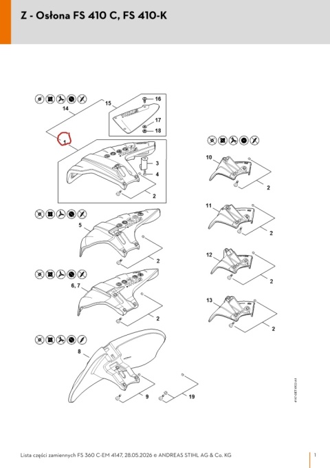 Orginalna osłona STIHL 41477108100 do pracy z głowicą żyłkową