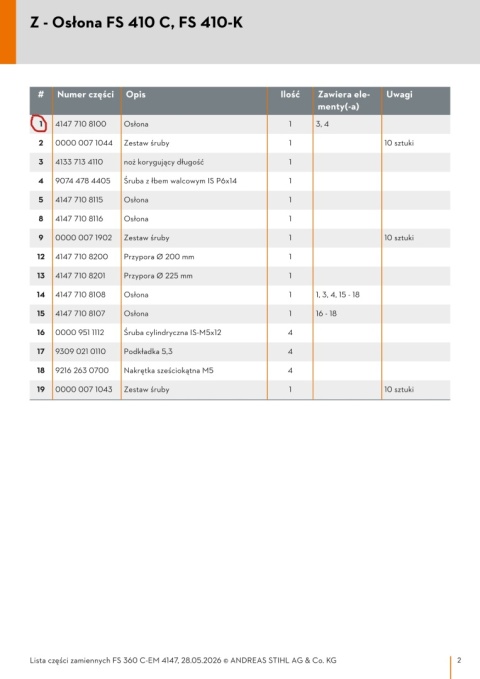 Orginalna osłona STIHL 41477108100 do pracy z głowicą żyłkową