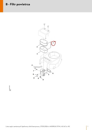 Orginalny filtr powietrza STIHL do silnika Loncin traktorka RT 5097 Z