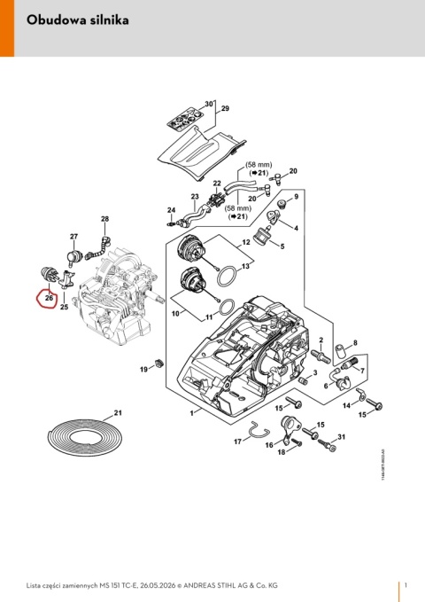 Pompa paliwa STIHL 41303506200 Orginalna
