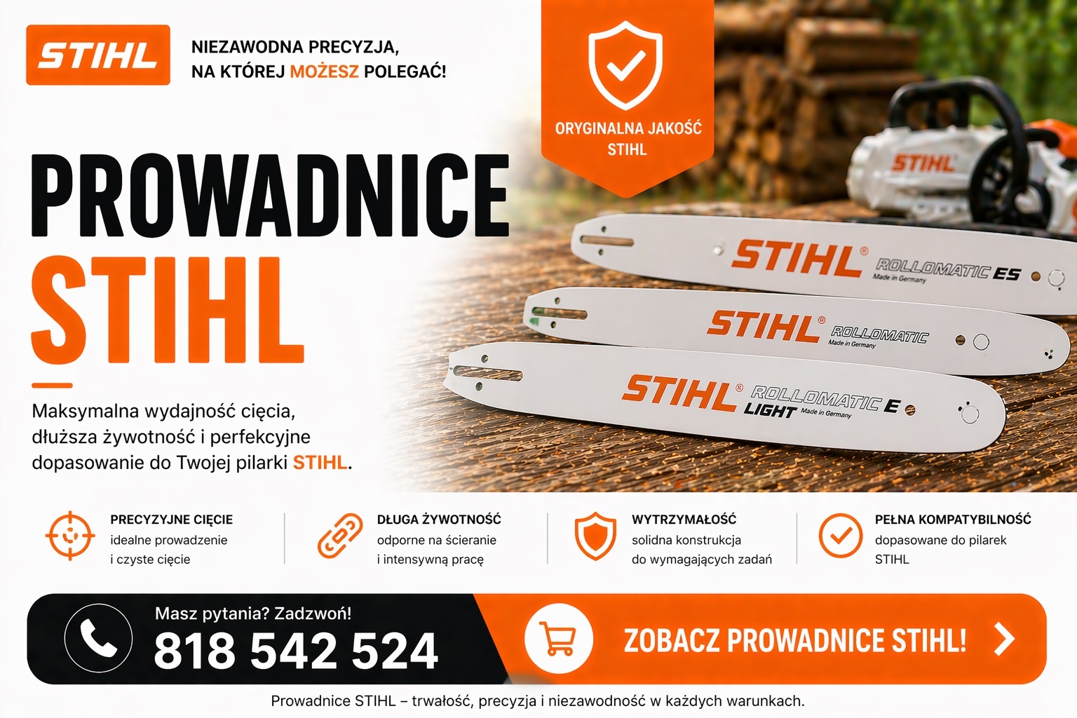Prowadnice do pilarki MS 151 TC
